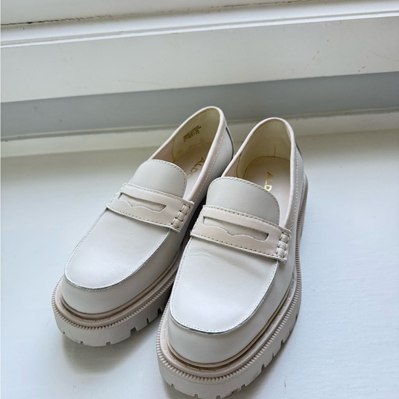 Aldo Shoes - Aldo Cream Lug-Sole Penny Loafers - Women's